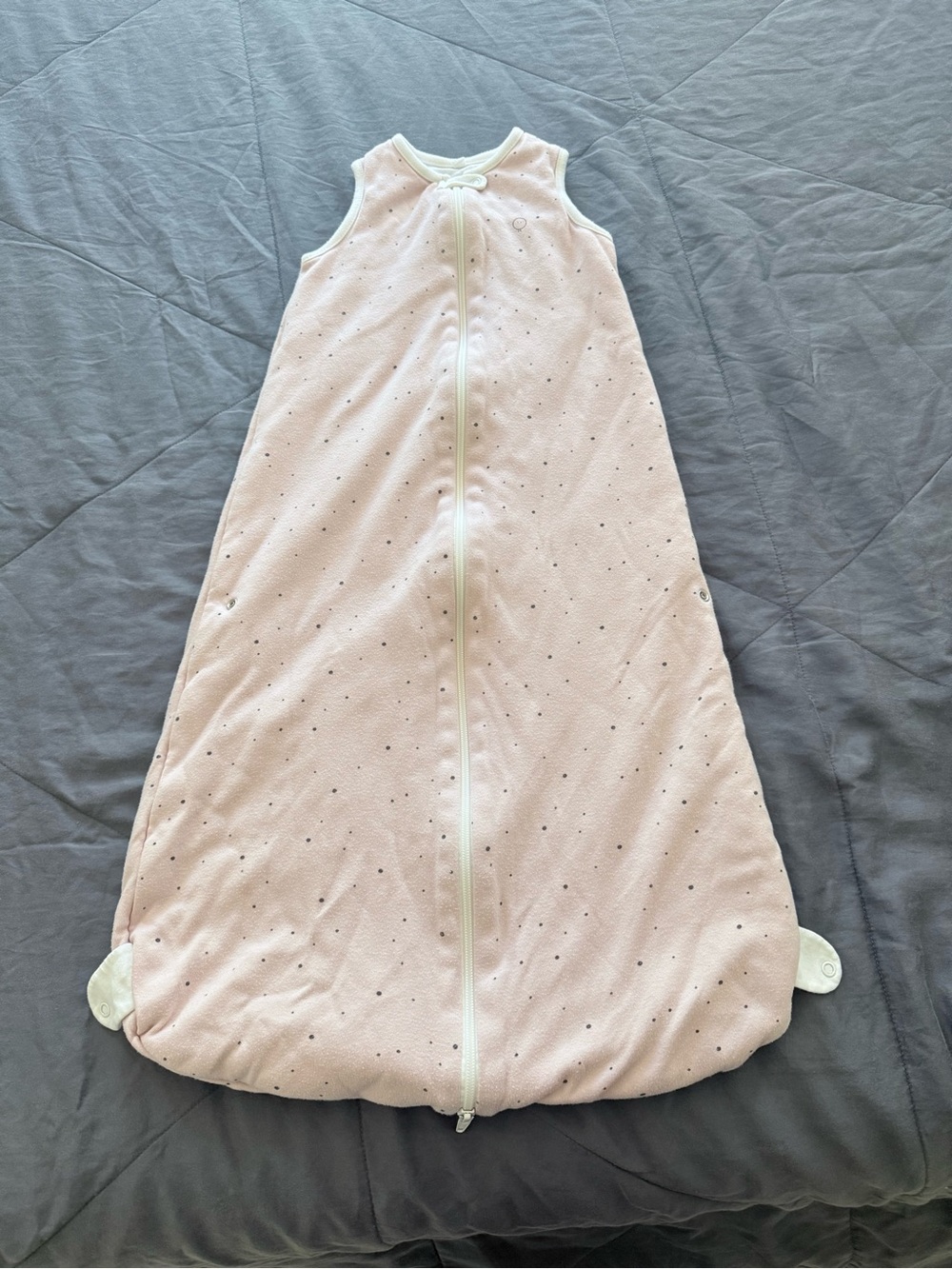 Sleeveless Pink Dot Baby Sleep Sack with Front Zip